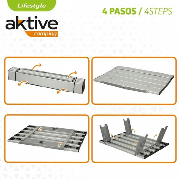 Sammenklappeligt bord Aktive Sølvfarvet Aluminium 40 x 13 x 28,5 cm (4 enheder)