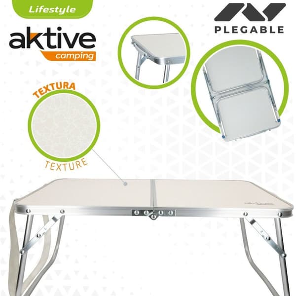 Sammenklappeligt bord Aktive Flødefarvet 60 x 25 x 40 cm (4 enheder)