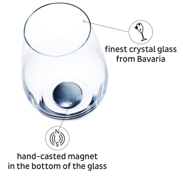 Magnetiska dricksglas i kristall Silwy Magnetic Crystal Glass Longdrink, transparent, 40 cl, 2-pack + magnetiska glasunderlägg