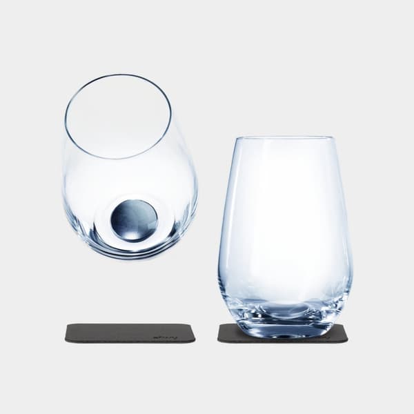 Magnetiska dricksglas i kristall Silwy Magnetic Crystal Glass Longdrink, transparent, 40 cl, 2-pack + magnetiska glasunderlägg