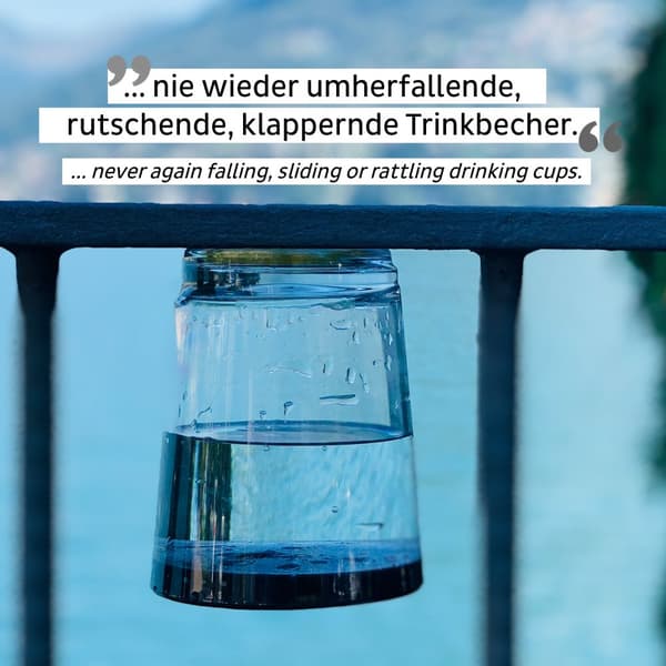 Magnetiskt plastglas Silwy Magnetic Drinking Cup Triple Lui Blue, transparent/blå, 25 cl + magnetiskt glasunderlägg + spillsäkert lock