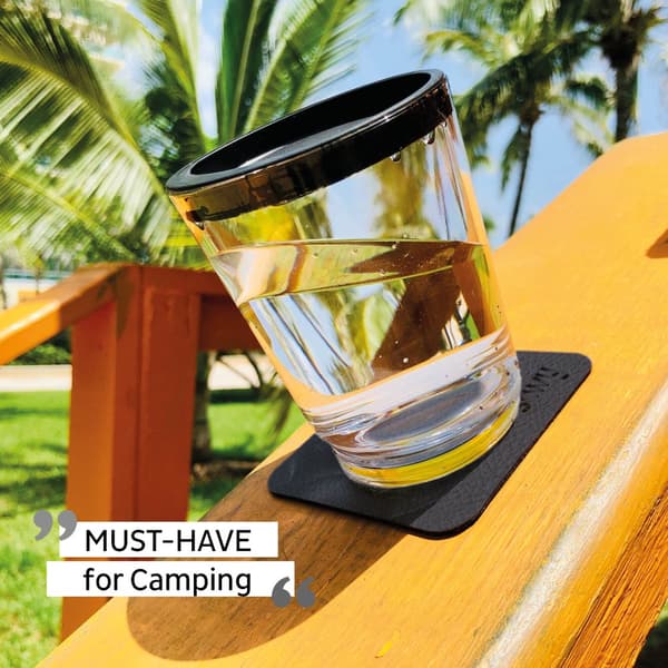 Magnetiskt plastglas Silwy Magnetic Drinking Cup Triple Hup Orange, transparent/orange, 25 cl + magnetiskt glasunderlägg + spillsäkert lock