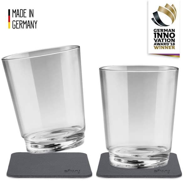 Magnetiska plastglas Silwy Magnetic Drinking Cup The Classic, transparent, 25 cl, 2-pack + magnetiska glasunderlägg
