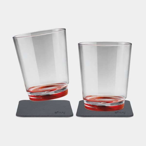 Magnetiska plastglas Silwy Magnetic Drinking Cup Ready Red, transparent/röd, 25 cl, 2-pack + magnetiska glasunderlägg