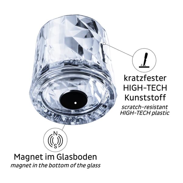 Magnetiska plastglas Silwy Magnetic Plastic Glass Tumbler, transparent, 25 cl, 6-pack + magnetiska glasunderlägg