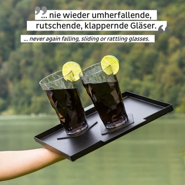 Magnetiska plastglas Silwy Magnetic Plastic Glass Longdrink, grå, 30 cl, 6-pack + magnetiska glasunderlägg