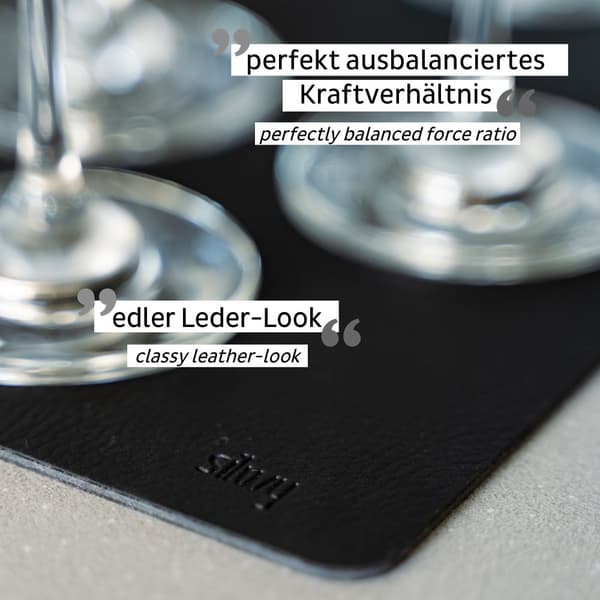 Magnetisk bordstablett Silwy Metal-Nano-Gel-Mat, rektangulär, för magnetiska glas & tallrikar, svart, 40 x 27 x 0.2 cm