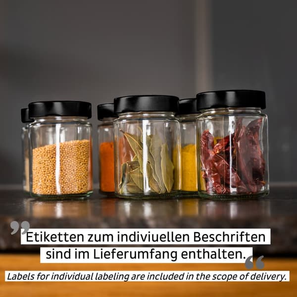 Magnetiska kryddburkar i glas Silwy Glasses for Delicacies White &amp; Classy, transparent, 192 ml, 3-pack + vit magnetremsa