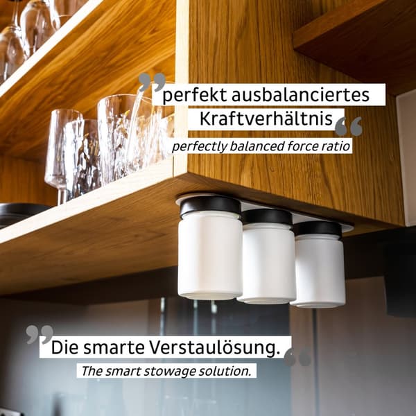 Magnetiska kryddburkar i glas Silwy Glasses for Delicacies All White, vit, 192 ml, 3-pack + vit magnetremsa