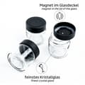 Miniatyrbild 4 av 10: Magnetiska kryddburkar i glas Silwy Glasses for Delicacies Black &amp; Classy, transparent, 125 ml, 3-pack + svart magnetremsa
