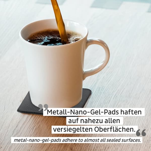 Magnetiska kaffemuggar i porslin Silwy Porcelain Magnet Handle Wanderlust, vit, 27 cl / 270 ml, 2-pack + magnetiska glasunderlägg