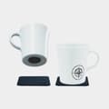 Miniatyrbild 1 av 10: Magnetiska kaffemuggar i porslin Silwy Porcelain Magnet Handle Wanderlust, vit, 27 cl / 270 ml, 2-pack + magnetiska glasunderlägg