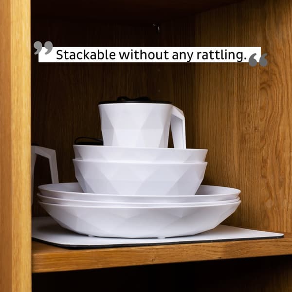 Magnetiska djupa plasttallrikar Silwy Universal Magentic Plate, vit, 24 cm, 2-pack