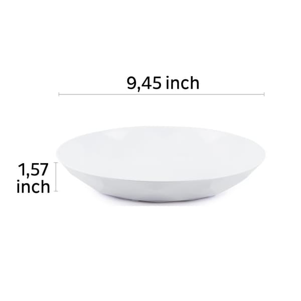 Magnetiska djupa plasttallrikar Silwy Universal Magentic Plate, vit, 24 cm, 2-pack