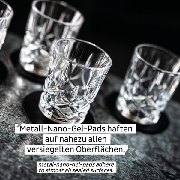 Magnetiska shotglas i kristall Silwy Magnetic Crystal Glass Shot Nachtmann, transparent, 4 cl, 4-pack + magnetiska glasunderlägg