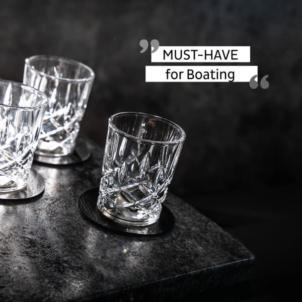 Magnetiska shotglas i kristall Silwy Magnetic Crystal Glass Shot Nachtmann, transparent, 4 cl, 4-pack + magnetiska glasunderlägg