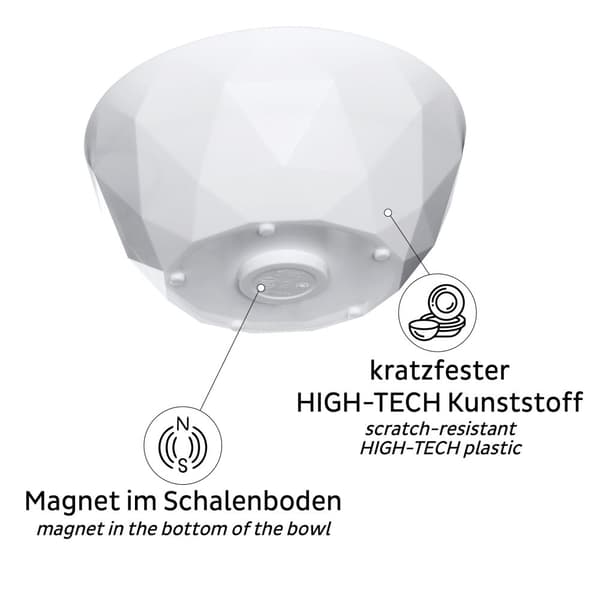 Magnetiska skålar i plast Silwy Super Magnetic Bowl, vit, Ø16 cm, 2-pack