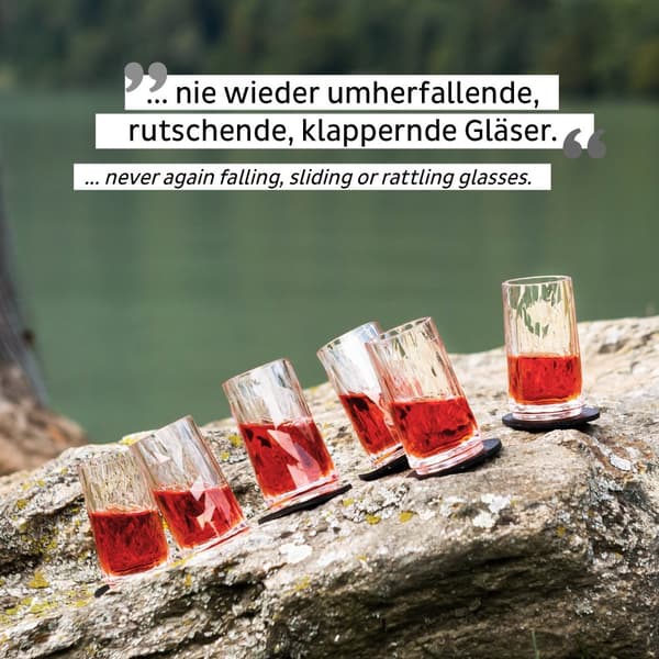 Magnetiska shotglas i plast Silwy Magnetic Plastic Glass Shot, transparent, 4 cl, 6-pack + magnetiska glasunderlägg
