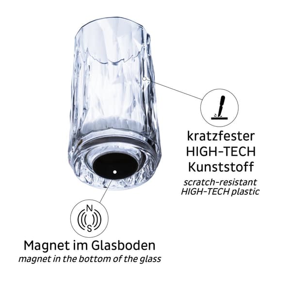 Magnetiska shotglas i plast Silwy Magnetic Plastic Glass Shot, transparent, 4 cl, 6-pack + magnetiska glasunderlägg