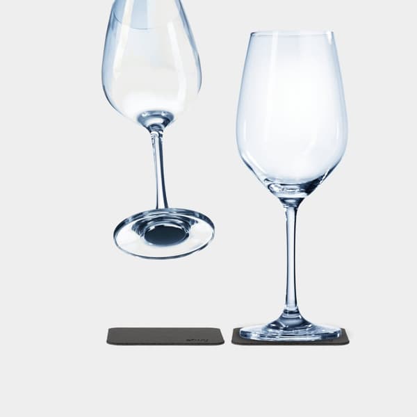 Magnetiska vinglas i kristall Silwy Magnetic Crystal Glass Wine, transparent, 25 cl, 2-pack + magnetiska glasunderlägg