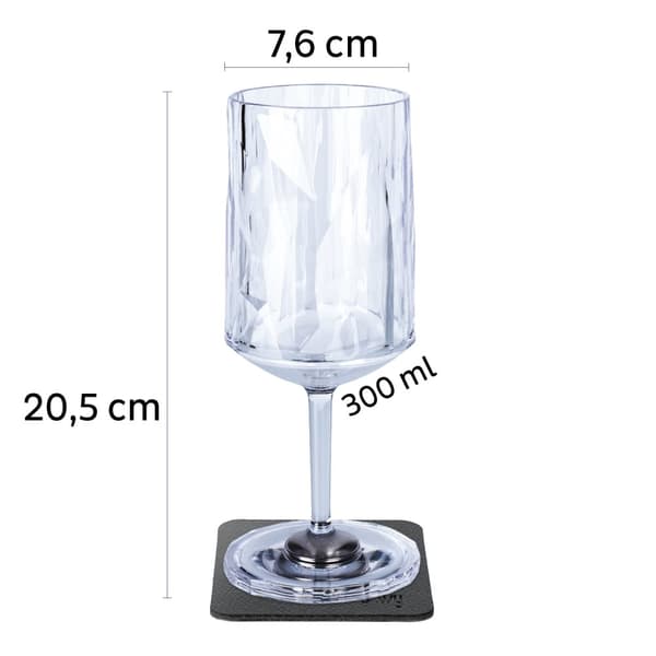 Magnetiska vinglas i plast Silwy Magnetic Plastic Glass Wine, transparent, 30 cl, 2-pack + magnetiska glasunderlägg