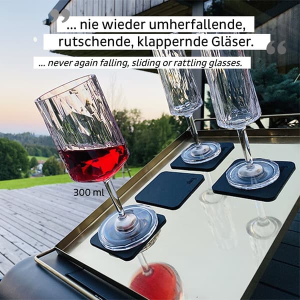 Magnetiska vinglas i plast Silwy Magnetic Plastic Glass Wine, transparent, 30 cl, 2-pack + magnetiska glasunderlägg
