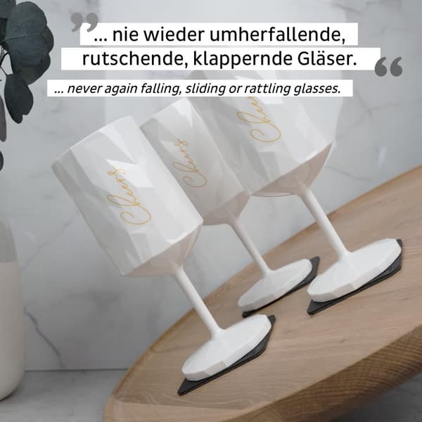 Magnetiskt vinglas i plast Silwy Magnetic Plastic Glass Wine Cheers, vit, 30 cl + magnetiskt glasunderlägg