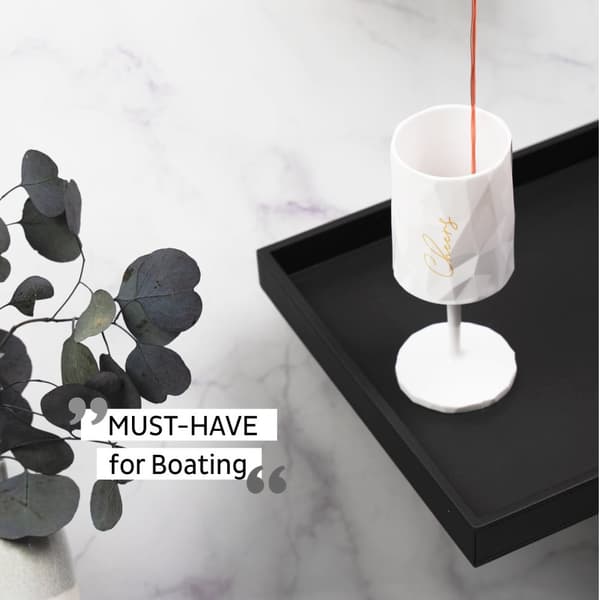Magnetiskt vinglas i plast Silwy Magnetic Plastic Glass Wine Cheers, vit, 30 cl + magnetiskt glasunderlägg