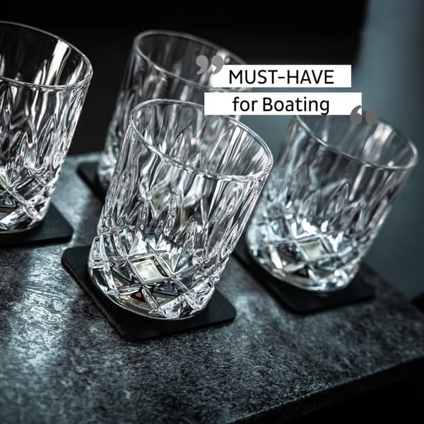 Magnetiska whiskyglas i kristall Silwy Magnetic Crystal Glass Whisky Nachtmann, transparent, 20 cl, 4-pack  + magnetiska glasunderlägg