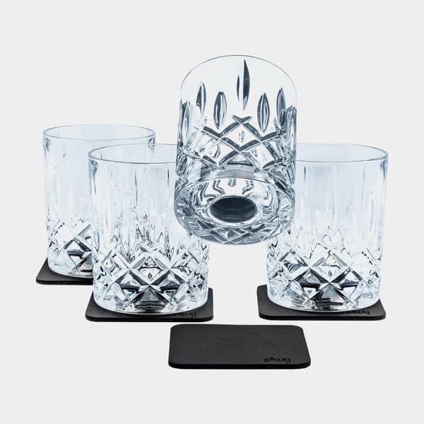 Magnetiska whiskyglas i kristall Silwy Magnetic Crystal Glass Whisky Nachtmann, transparent, 20 cl, 4-pack  + magnetiska glasunderlägg