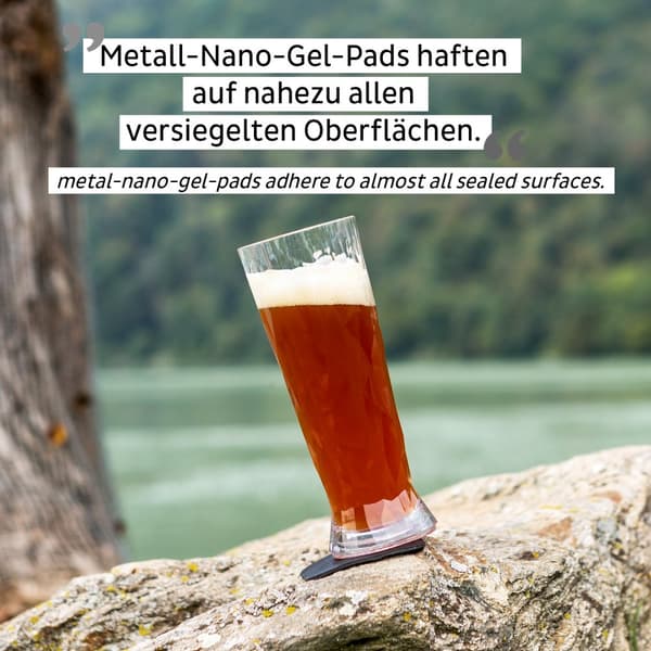 Magnetiska ölglas i plast Silwy Magnetic Plastic Glass Beer, transparent, 33 cl, 6-pack + magnetiska glasunderlägg