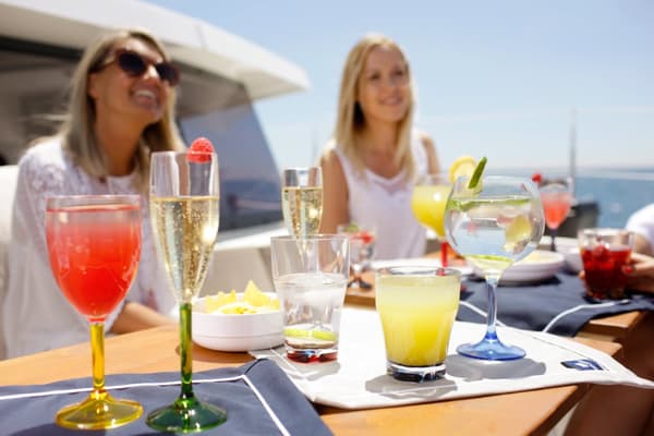 Champagneglas i plast Marine Business Party Blue, transparent/blå, 17 cl, 6-pack