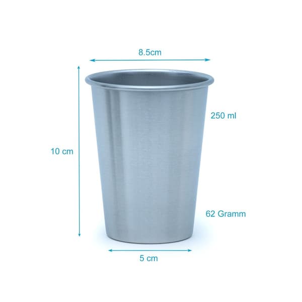 5x Stabelbare Krus i rustfritt stål Camping Utendørs Metallkrus Glass Gjenbrukbar Uten plast Egnet for barn