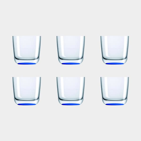 Plastglas Palm Verre Whisky Bleu Marine, non-slip, transparent/blå, 28 cl, 6-pack
