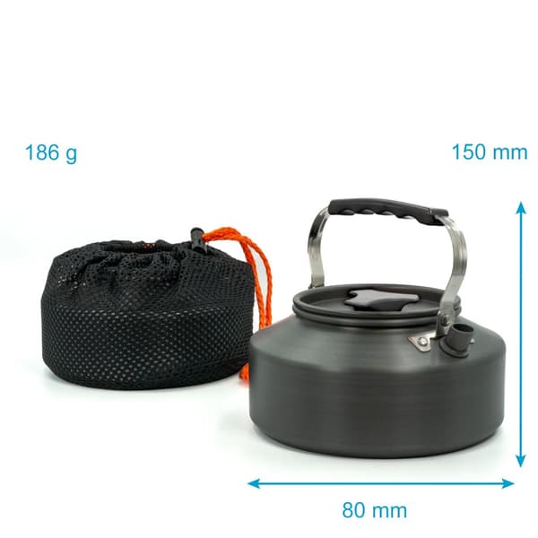 Camping Kettle Utomhuskittel av aluminium med 1.1 L kapacitet - För att koka vatten te kaffe eller soppa när du campar eller reser
