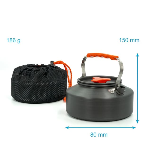 Camping Kettle Utomhuskittel av aluminium med 1.1 L kapacitet - För att koka vatten te kaffe eller soppa när du campar eller reser