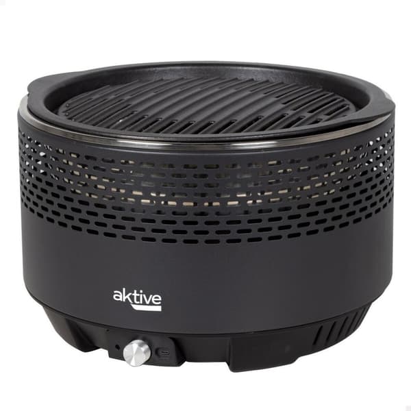 Havegrill Transportabel Aktive Cirkulær Uden røg Sort Rustfrit stål Jern 34 x 21,5 x 34 cm