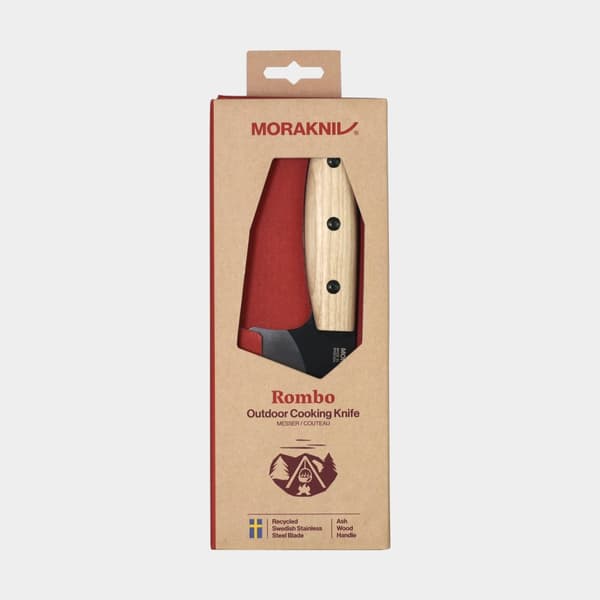 Fulltångekniv Morakniv Rombo BlackBlade (S), 200 mm, askträ / återvunnet svenskt rostfritt stål
