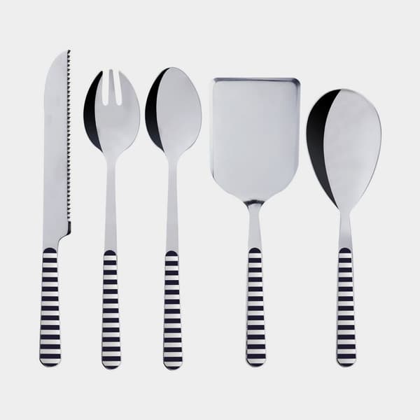 Serveringsbestick Marine Business Kitchen Blue, blå/vit, 5 delar