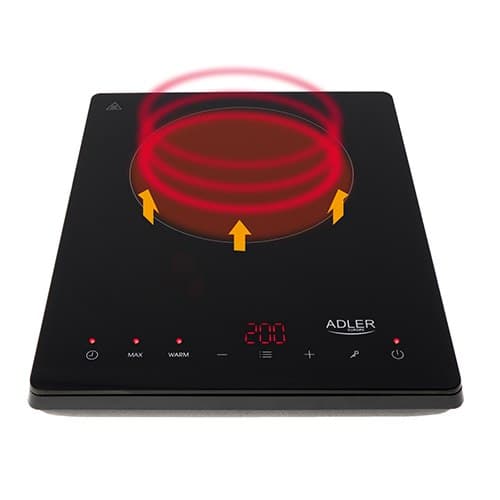 Adler | Liesi | AD 6513 | Polttimien/keittoalueiden lukumäärä 1 | LCD-näyttö | Musta | Induktio