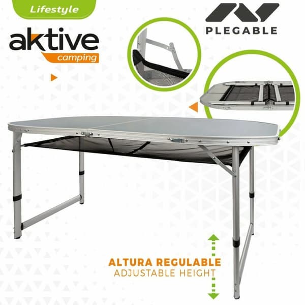 Sammenklappeligt bord Aktive 149 x 80 x 59 cm Camping