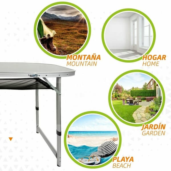 Sammenklappeligt bord Aktive 149 x 80 x 59 cm Camping