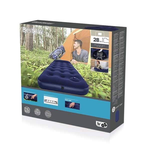 Bestway Junior Enkelsäng med Fotpump 185x76x28 cm Uppblåsbar och Camping 67223