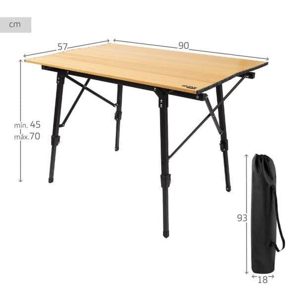Sammenklappeligt bord Aktive Glamping Sabana Aluminium Jord 90 x 70 x 57 cm