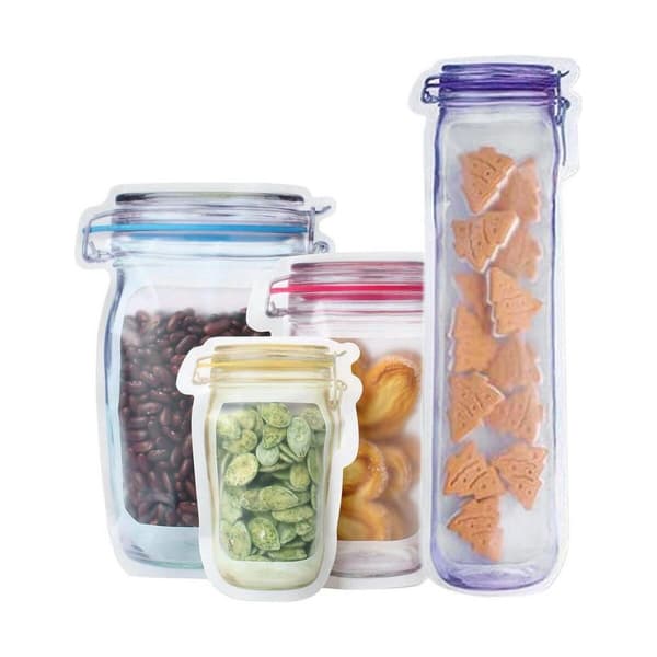 Set med återanvändningsbara livsmedelspåsar 4 Delar 10,5 x 32 x 6 cm (36 antal)