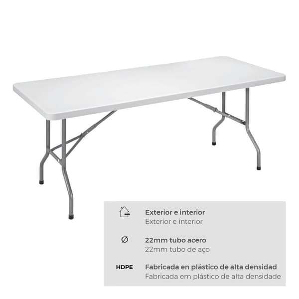 Fällbord EDM 75130 Vit