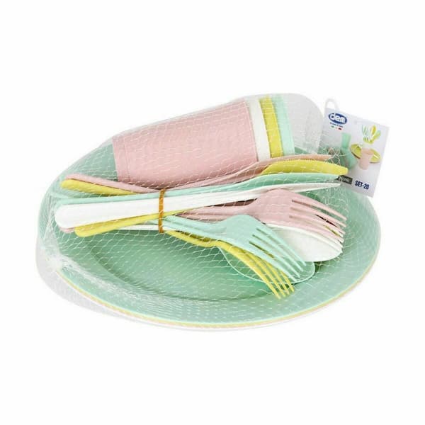 Servissats Dem 20 Delar Multicolour Picknick (12 antal)