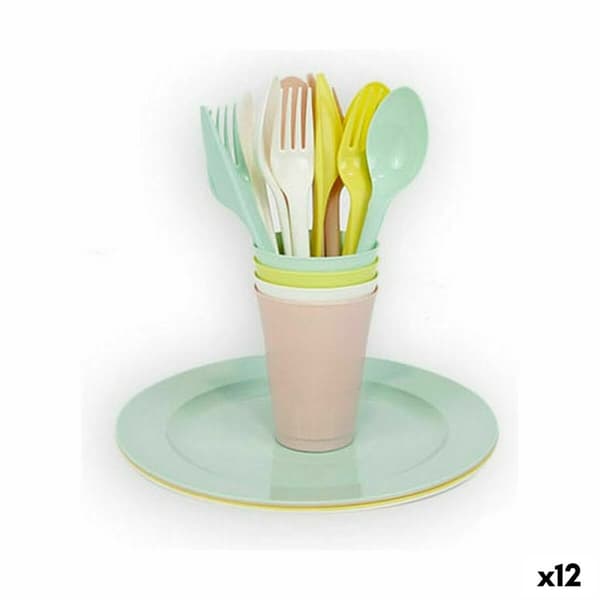 Servissats Dem 20 Delar Multicolour Picknick (12 antal)