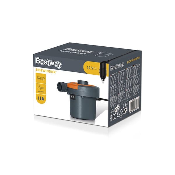 Bestway Elektrisk Pump med Inplugg och Tändare 490 Liter/Minut Uppblåsbar och Camping 62142