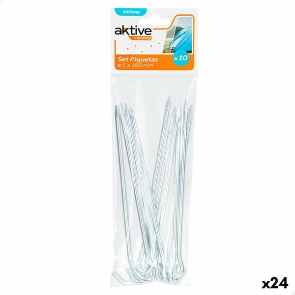 Campingpinne Aktive (24 antal) 10 Delar 160 mm Ø 5 mm